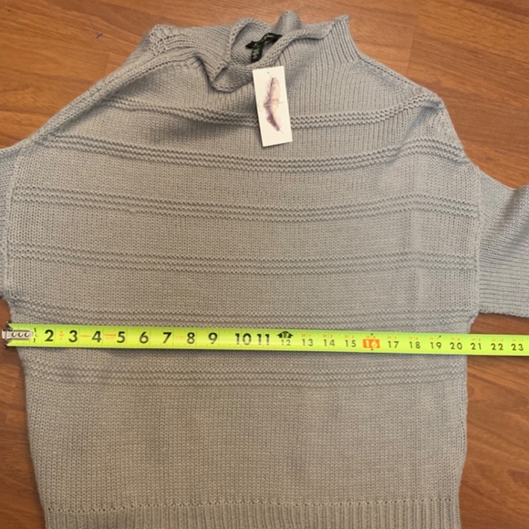 Jessica Simpson grey slouchy boho cozy ribbed knit mock neck (Connie) sweater - Picture 8 of 10